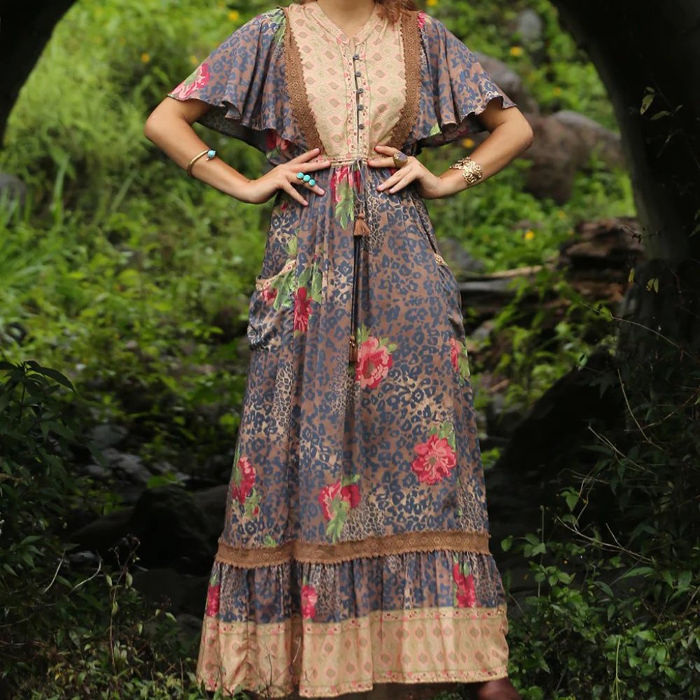 TULLE & BATISTE Sahara Maxi Dress Boho - Small